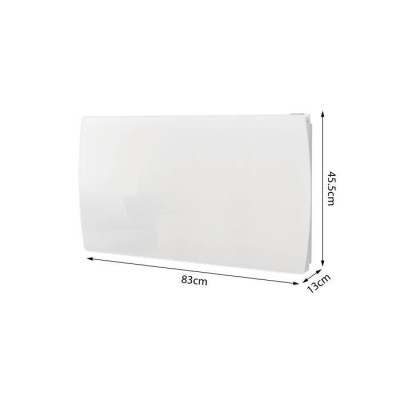 Radiateur électrique fixe a inertie seche céramique 1500W OCEANIC Rubis - Façade verre - Blanc - NF