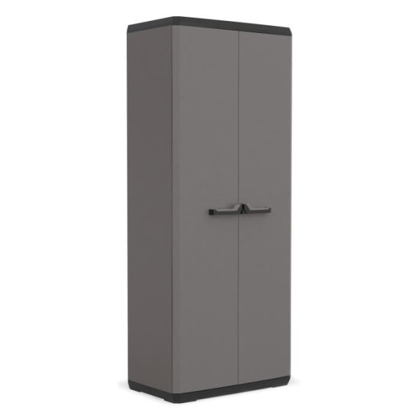 KIS Armoire de rangement utilitaire Più - 68 x 39 x 166 cm - Gris anthracite et noir