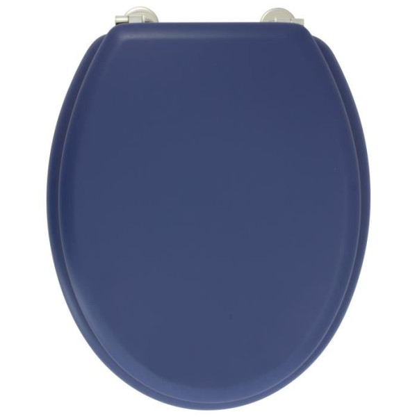 GELCO DESIGN Abattant WC Dolce - Charnieres inox - Bois moulé - Bleu marine