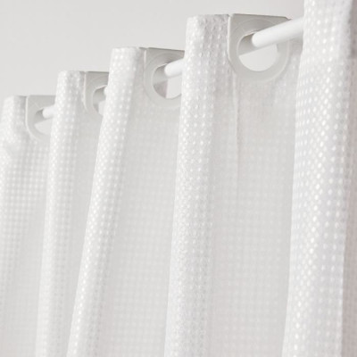 Rideau de douche gauffré - White - Polyester - 180 x 200 cm - 12 crochets - UTILITY - TODAY