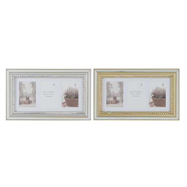 Cadre photo DKD Home Decor Luxury Argenté Doré Traditionnel (46,5 x 2 x 28,5 cm) (2 Unités)