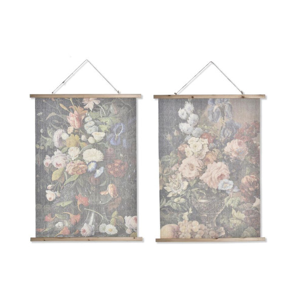 Cadre DKD Home Decor Fleurs (2 Unités)
