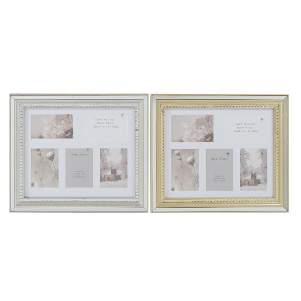 Cadre photo DKD Home Decor Luxury Argenté Doré Traditionnel (46,5 x 2 x 40 cm) (2 Unités)