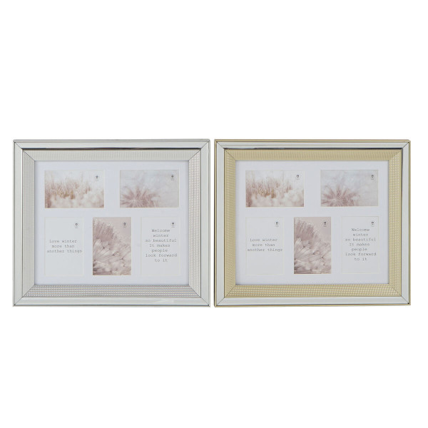 Cadre photo DKD Home Decor Argenté Doré Traditionnel (47 x 2 x 40 cm) (2 Unités)