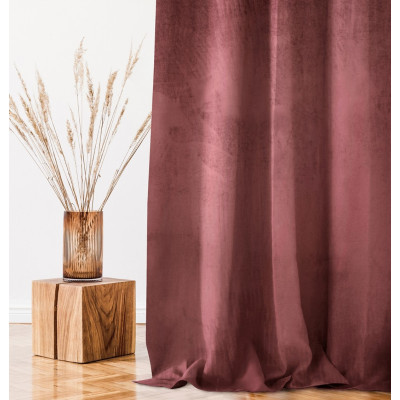Rideau VELVET couleur rose style classique oeillets d'argent velours 140x270 ameliahome
