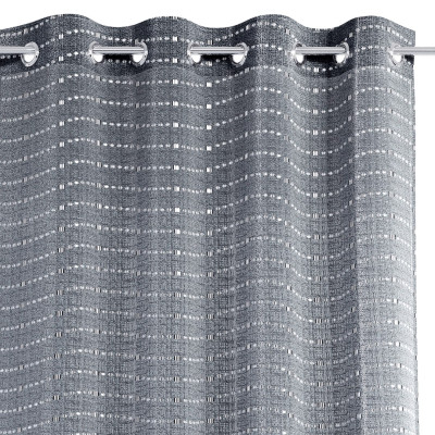 Rideau – voilage CELIA couleur gris anneaux galons 140x270 ameliahome