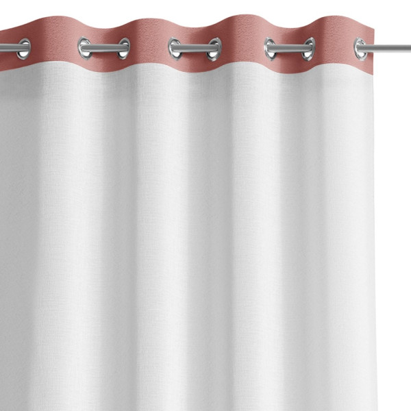 Rideau – voilage IRVETTE couleur blanc anneaux voilevelours 140x250 ameliahome
