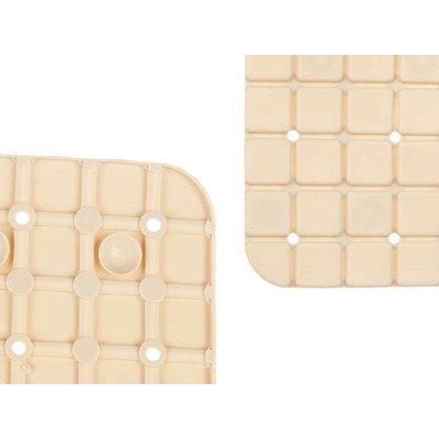 Tapis de Douche Antidérapant Carreaux Beige PVC 67,7 x 38,5 x 0,7 cm (6 Unités)