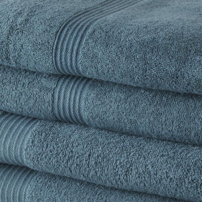 2 Serviettes de bain TODAY 50x90  2 Draps de bain 70x130 cm 100% Coton - Paon