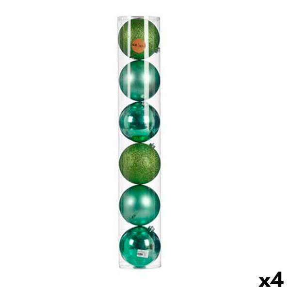 Lot de boules de Noël 15 x 16 x 15 cm Vert Plastique (4 Unités)