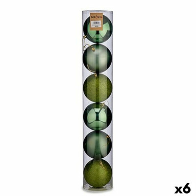 Lot de boules de Noël Vert Plastique Ø 12 cm (6 Unités)