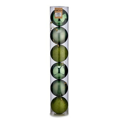Lot de boules de Noël Vert Plastique Ø 12 cm (6 Unités)