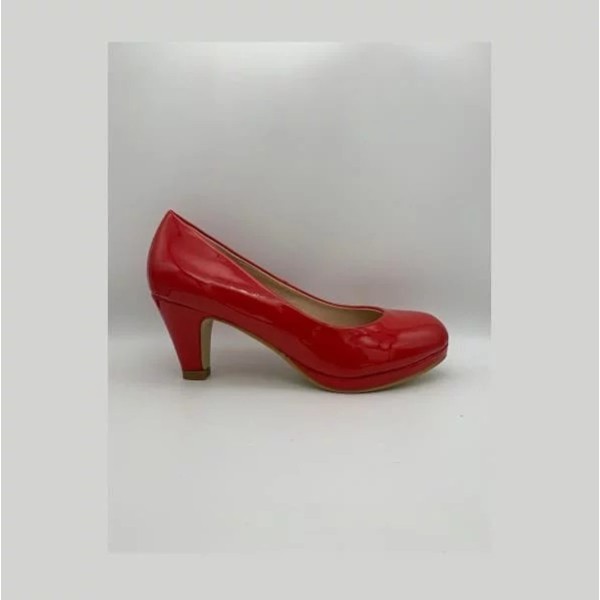 Escarpins petits talons rouge vernis T.36