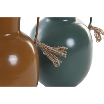 Vase DKD Home Decor 14.5 x 13 x 24 cm Métal Orange Vert Moutarde (2 Unités) Vase DKD Home Decor 14.5 x 13 x 24 cm Métal Orange Vert Moutarde (2 Unités)