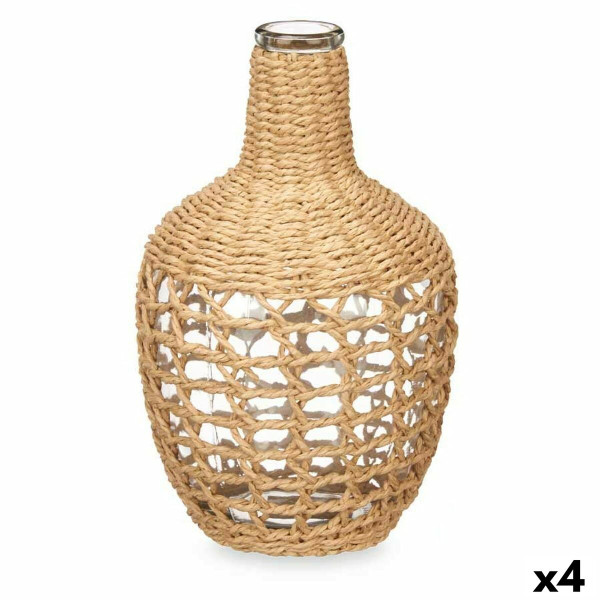 Bouteille Décorative Marron Verre 17 x 31 x 17 cm (4 Unités)