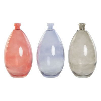 Vase DKD Home Decor Noir Rouge Blue marine Verre trempé 14 x 14 x 30 cm (3 Unités) Vase DKD Home Decor Noir Rouge Blue marine Verre trempé 14 x 14 x 30 cm (3 Unités)