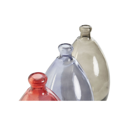 Vase DKD Home Decor Noir Rouge Blue marine Verre trempé 14 x 14 x 30 cm (3 Unités) Vase DKD Home Decor Noir Rouge Blue marine Verre trempé 14 x 14 x 30 cm (3 Unités)