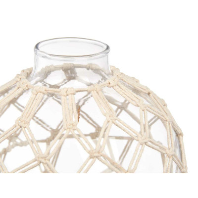 Boule Décorative Blanc Transparent verre Corde 18 x 20 cm (6 Unités)