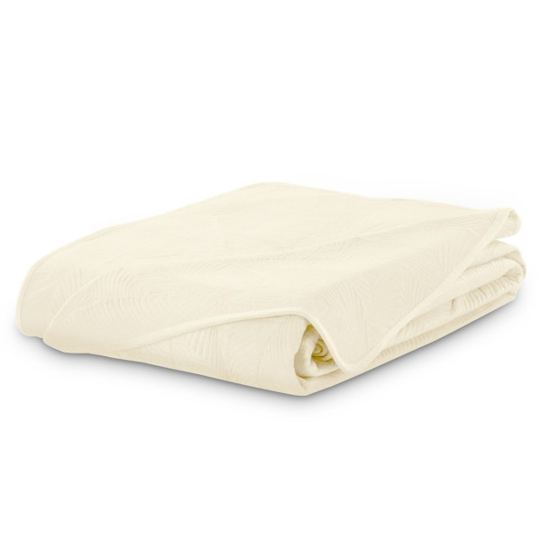 Couvre-lit PALSHA couleur beige brodé style moderne velourspoliester 200x220 ameliahome