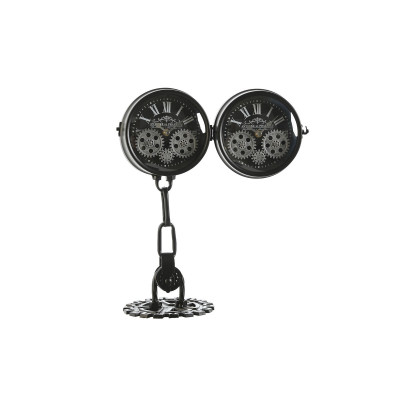 Horloge de table Home ESPRIT Blanc Noir Argenté Métal Verre 18 x 17 x 40,5 cm Horloge de table Home ESPRIT Blanc Noir Argenté Métal Verre 18 x 17 x 40,5 cm