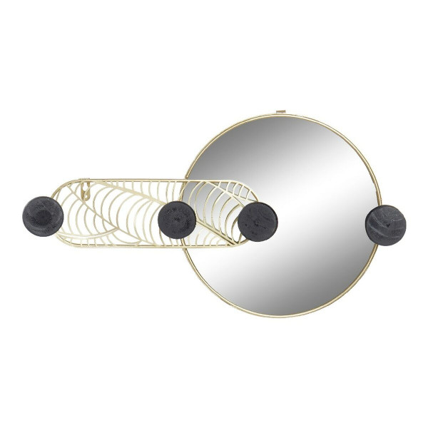 Miroir mural DKD Home Decor Noir Doré Verre Fer 44 x 7 x 25 cm