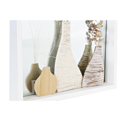 Miroir mural DKD Home Decor Verre Naturel Blanc 30 x 4 x 40 cm Bois MDF Cottage (2 Unités)