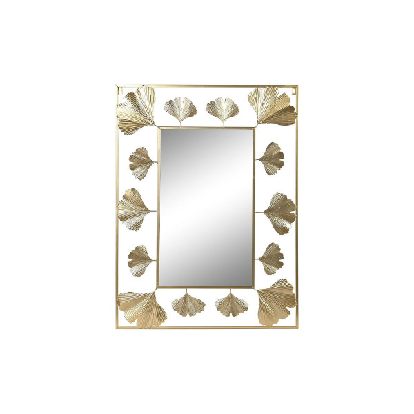 Miroir mural DKD Home Decor Doré Métal Feuille d'une plante (71 x 1 x 97 cm)