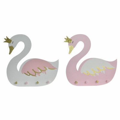 Portemanteau DKD Home Decor Blanc Rose clair Bois Enfant Cygne 40 x 4 x 38,5 cm (2 Unités) Portemanteau DKD Home Decor Blanc Rose clair Bois Enfant Cygne 40 x 4 x 38,5 cm (2 Unités)