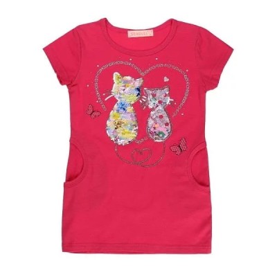 Robe enfant love cats fuchsia