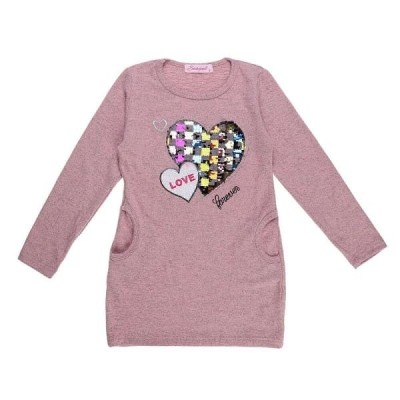 Robe enfant love coeur forever rose