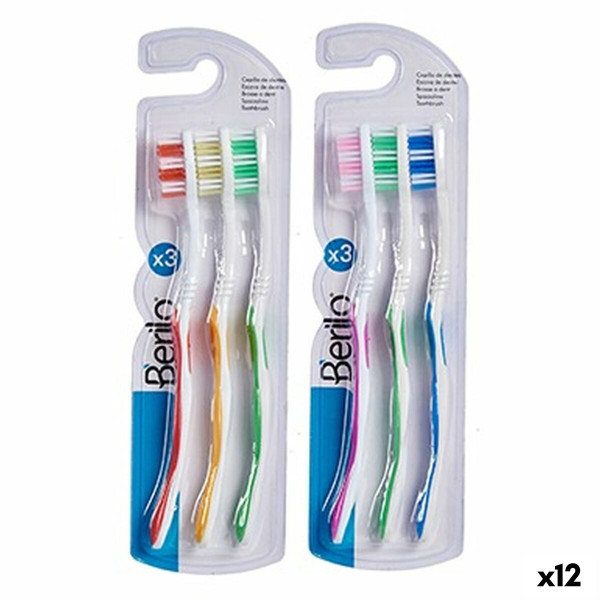 Brosse à Dents Jaune Bleu Rouge Vert (12 Unités)