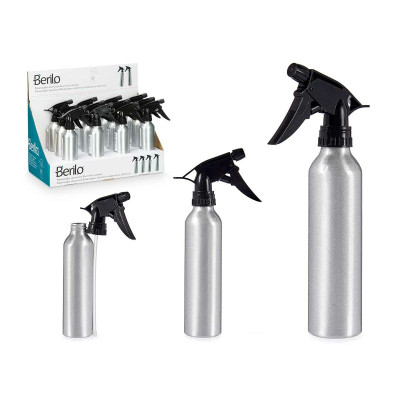 Bouteille Pulvérisatrice Berilo 37581 Noir Argenté Aluminium polypropylène 300 ml (12 Unités)