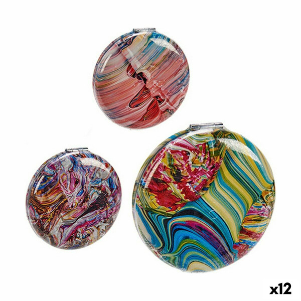 Miroir de Poche Abstrait 8 x 2,4 x 8 cm (12 Unités)