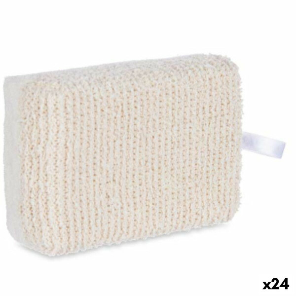 Éponge Corporelle Blanc Beige 14 x 5 x 9 cm (24 Unités)