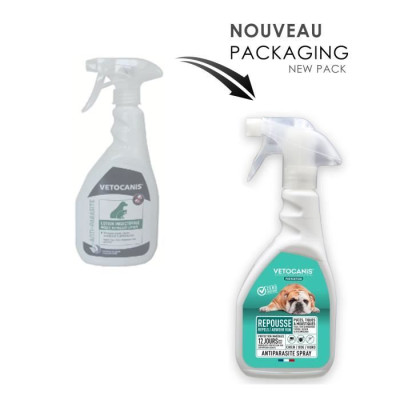 VETOCANIS Spray anti-puces, anti-tiques et anti-moustiques - Pour Chien - 500 ml
