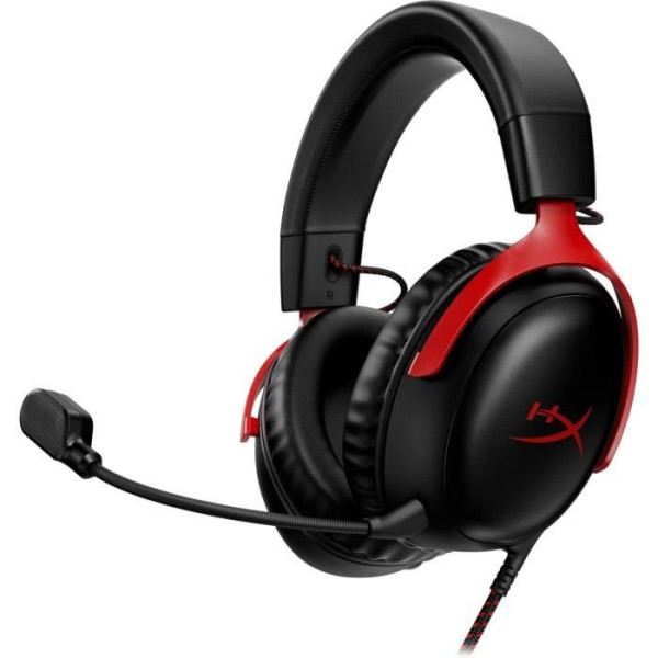 Casque Gamer Filaire - HyperX Cloud III - pour PC  console - Noir/Rouge