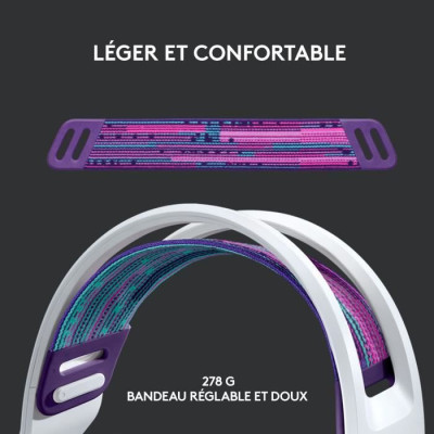 Casque PC Logitech G733 LIGHTSPEED Blanc
