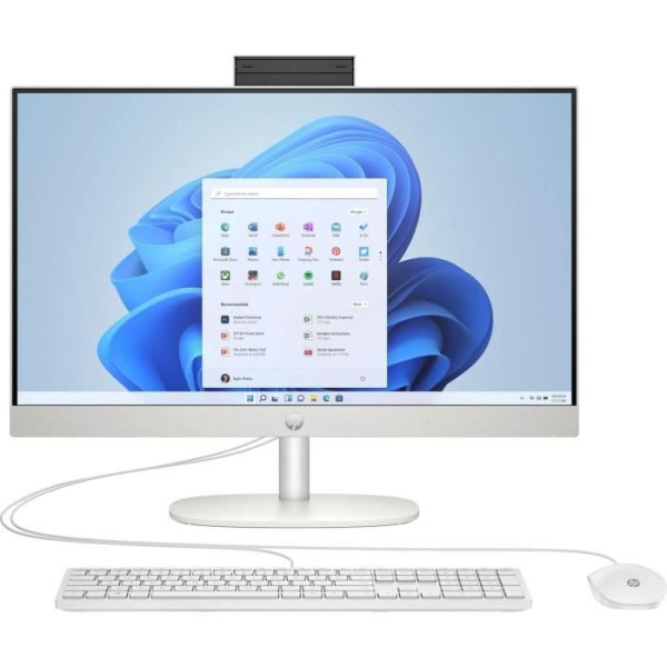 PC Tout-en-un HP 24-cr0069nf - 23,8 FHD - Core i3-N300 - RAM 8Go - Stockage 512Go - Windows 11  Clavier et souris filaires
