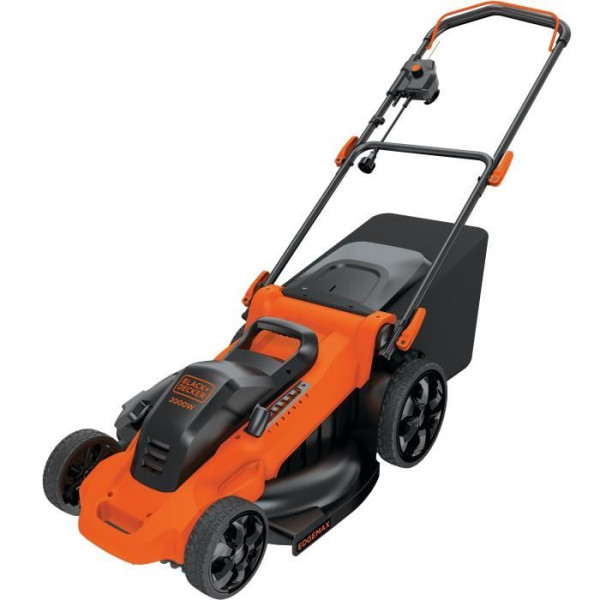 Tondeuse électrique 48cm LM2000-QS BLACKDECKER - Fonction mulching, éjection latérale ou bac de ramassage souple 50L