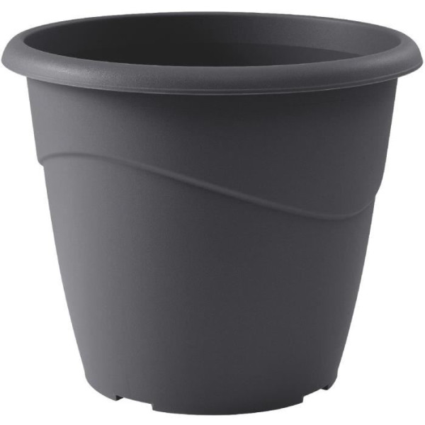 EDA Pot de fleur rond non percé Marina - Ø 40 x H 33,7 cm - 23 L - Gris anthracite