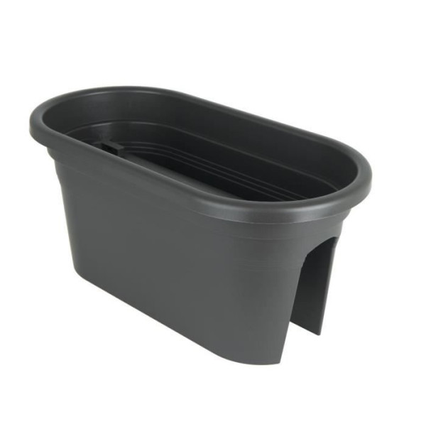 ARTEVASI Jardiniere pour balcon Venezia - 30 x 60 x H 27 cm - 18 L - Gris anthracite