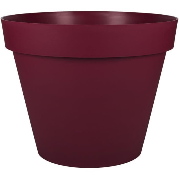 EDA Pot de Fleur Rond TOSCANE Ø 60 cm - Volume 76 L - Ø 59 x H.47 cm - Rouge bourgogne