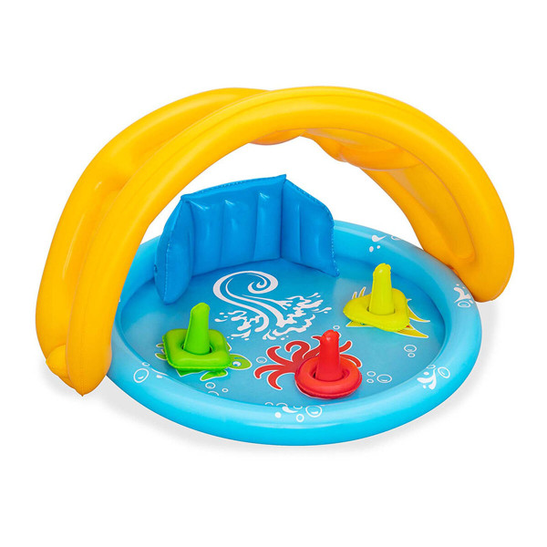 Bestway Piscine Gonflable Enfant Apprentissage avec Toit Démontable 115x89x76 cm 6 mois Jardin 52568