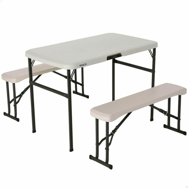 Ensemble Table  Chaises Lifetime Crème 106 x 61 x 74 cm