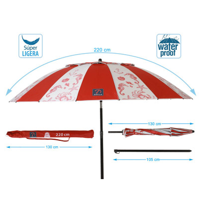 Parasol de plage Ø 220 cm SPF50 Marin