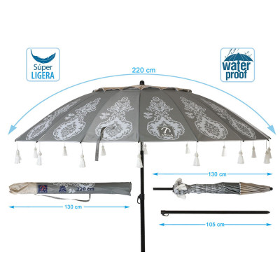Parasol de plage Ø 220 cm SPF50 Oriental