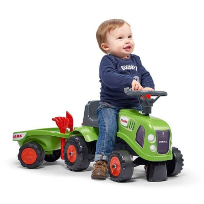 Porteur tracteur Claas avec remorque et accessoires - FALK - Des 12 mois - 100% fabriqué en France - 40% plastique recyclé