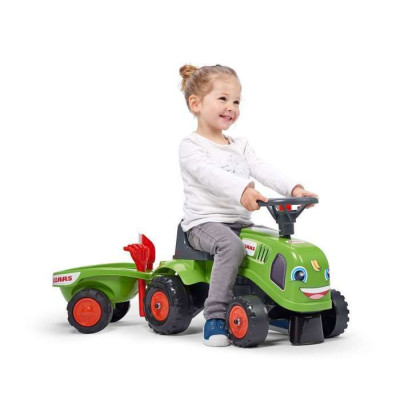 Porteur tracteur Claas avec remorque et accessoires - FALK - Des 12 mois - 100% fabriqué en France - 40% plastique recyclé