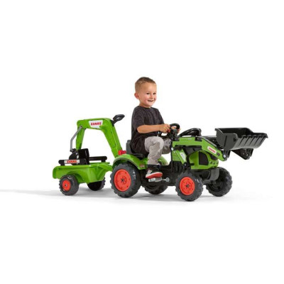 Tractopelle a pédales - FALK - Claas - Des 2 ans - 100% Fabriqué en France - 60% de plastique recyclé