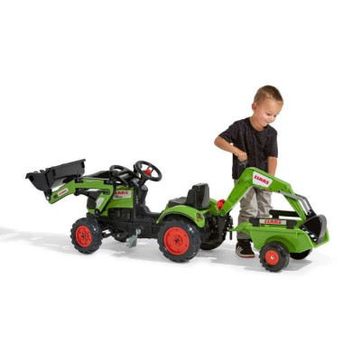 Tractopelle a pédales - FALK - Claas - Des 2 ans - 100% Fabriqué en France - 60% de plastique recyclé